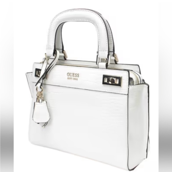 Guess Elegant White Crocodile-Embossed Handbag-preloved - Picture 2 of 12